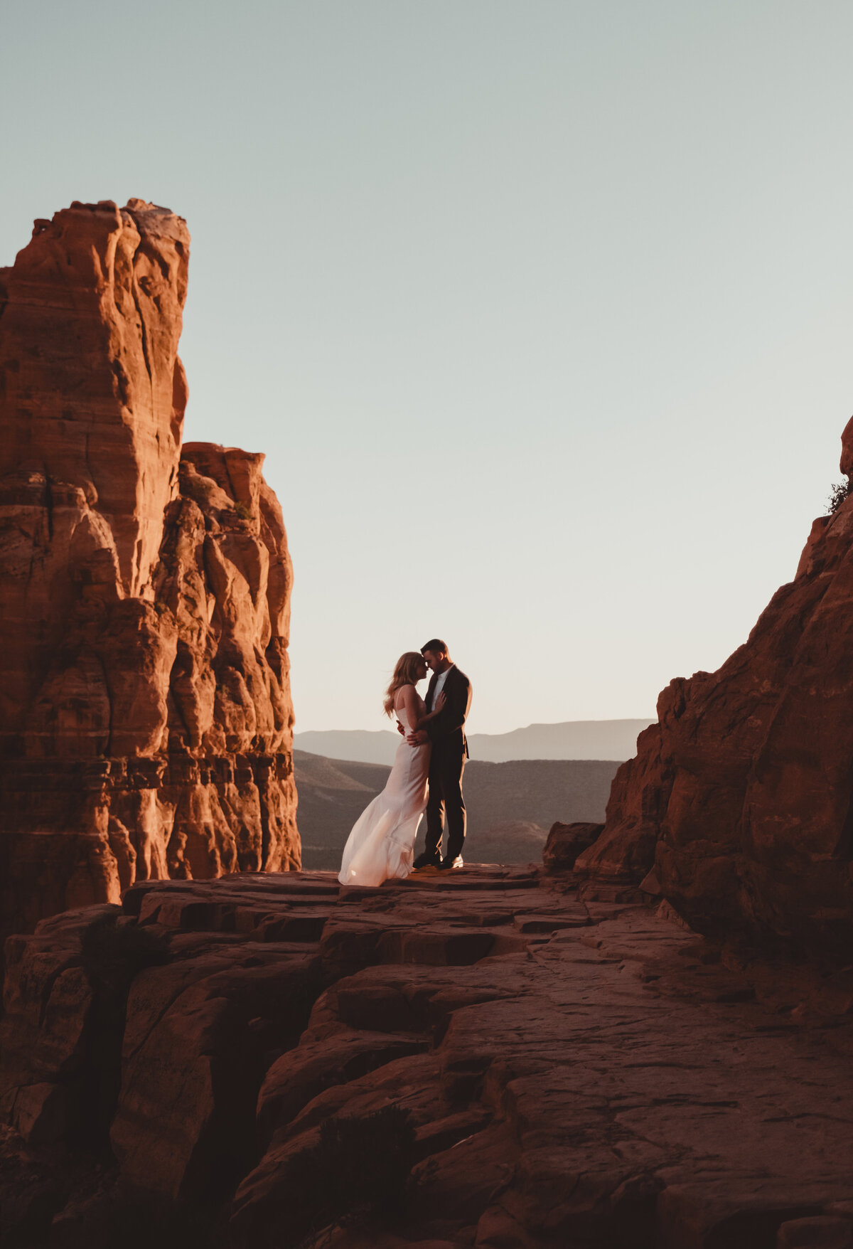 Close-up of elopement details bouquet rings and vows Sedona taken by Kollar Photography