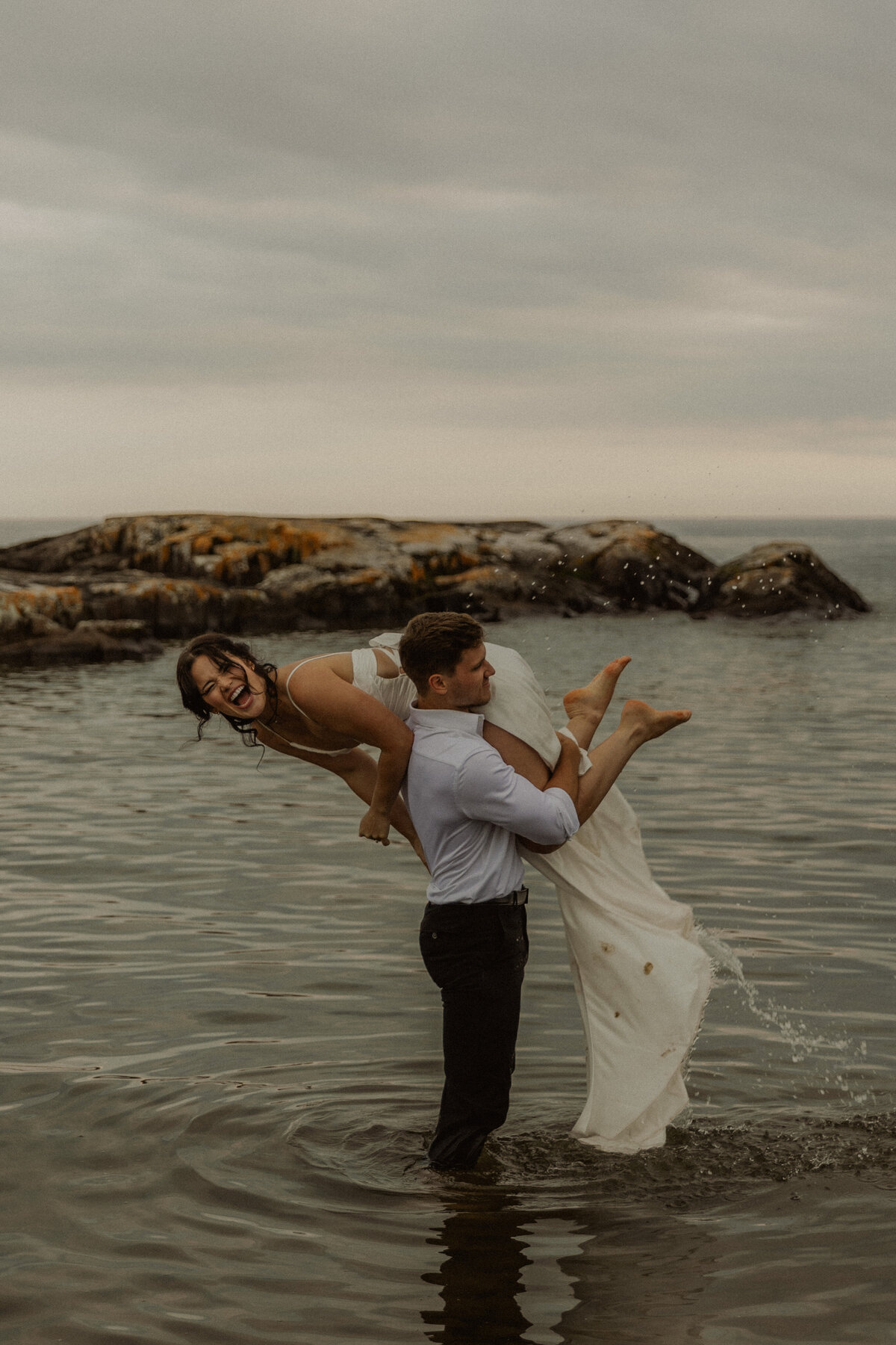 Playful bride and Groom Portraits in Washington 