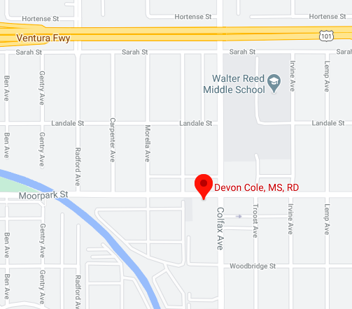 Google Map link to Devon's office in Studio City, California.