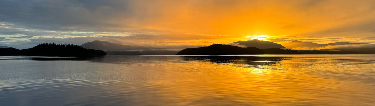 Stunning sunset over the water in British Columbia