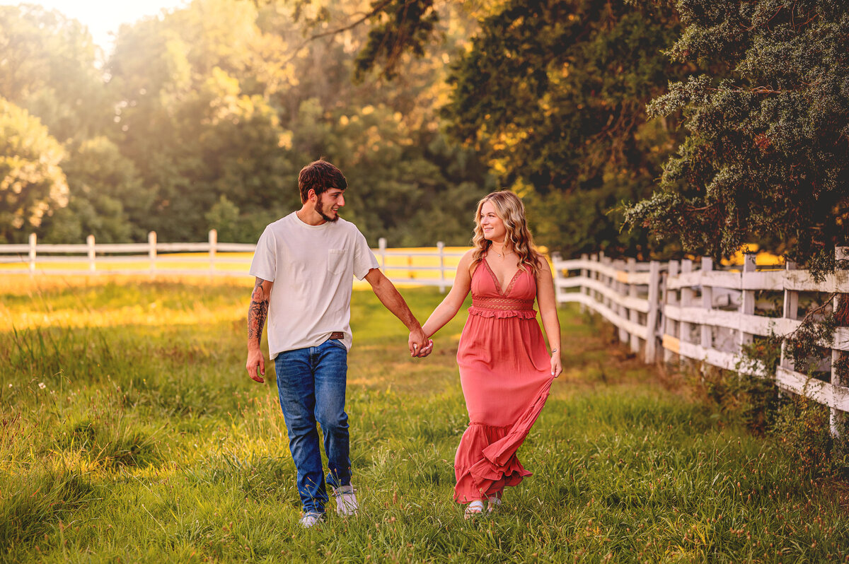 Engagement photos of couple in Monroe NC