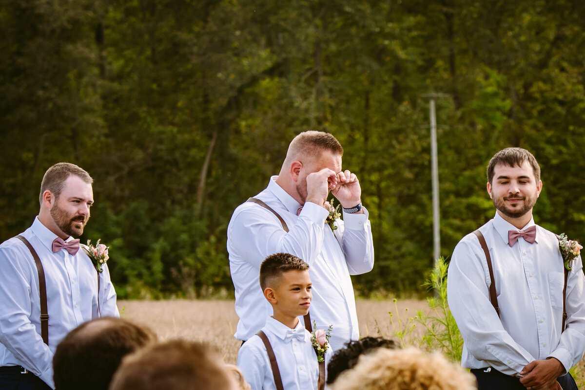 groomsmen crying fort wayne wedding