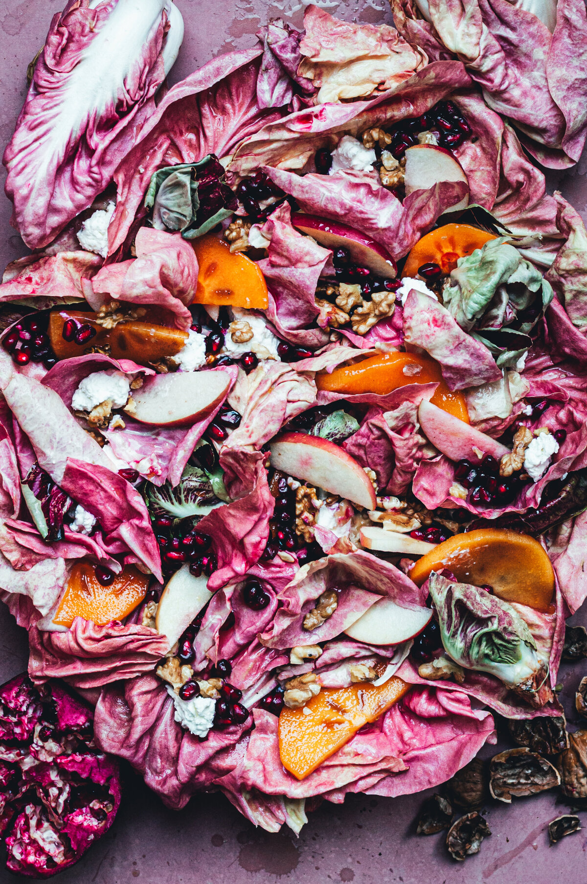 pink-radicchio-la-rosa-del-veneto-salad-persimmon-pommegranet