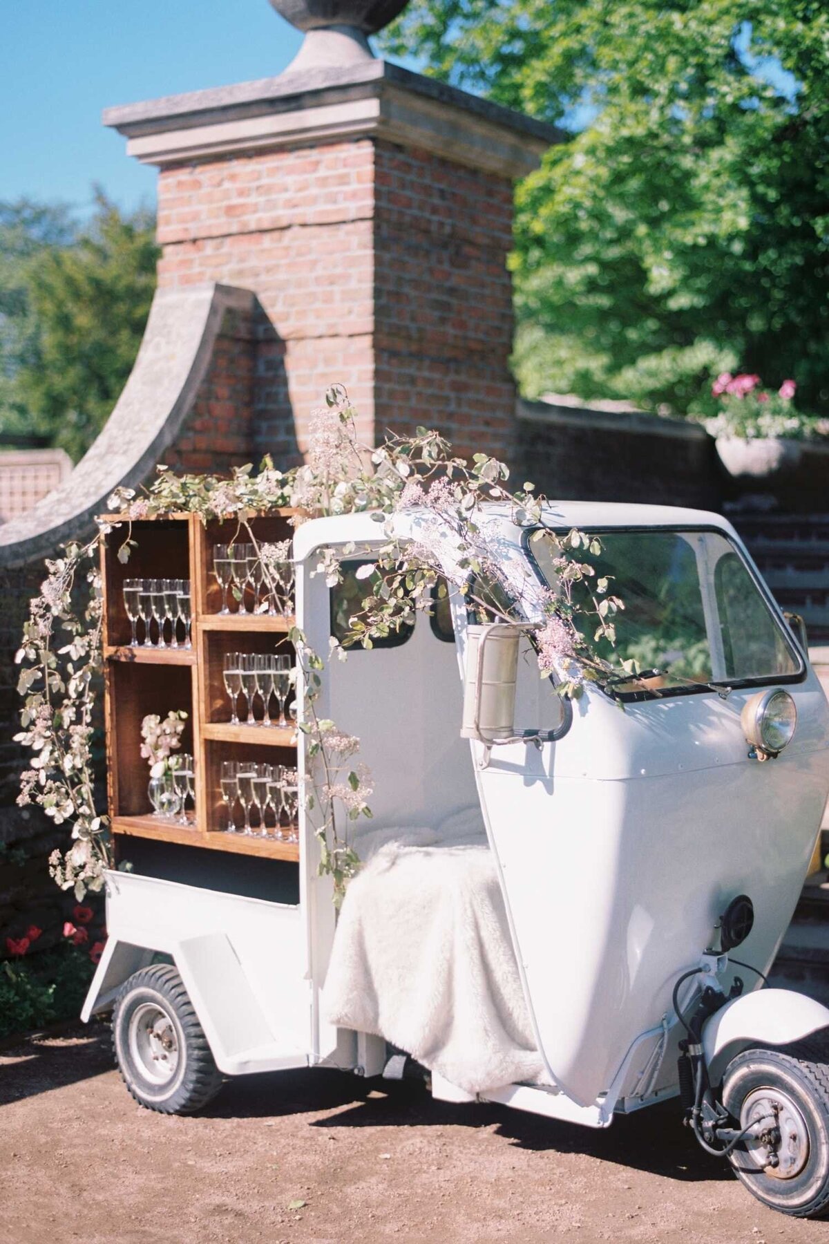 Champagne Truck for a Guest Surprise at Luxury Chicago North Shore Garden Wedding Venue
