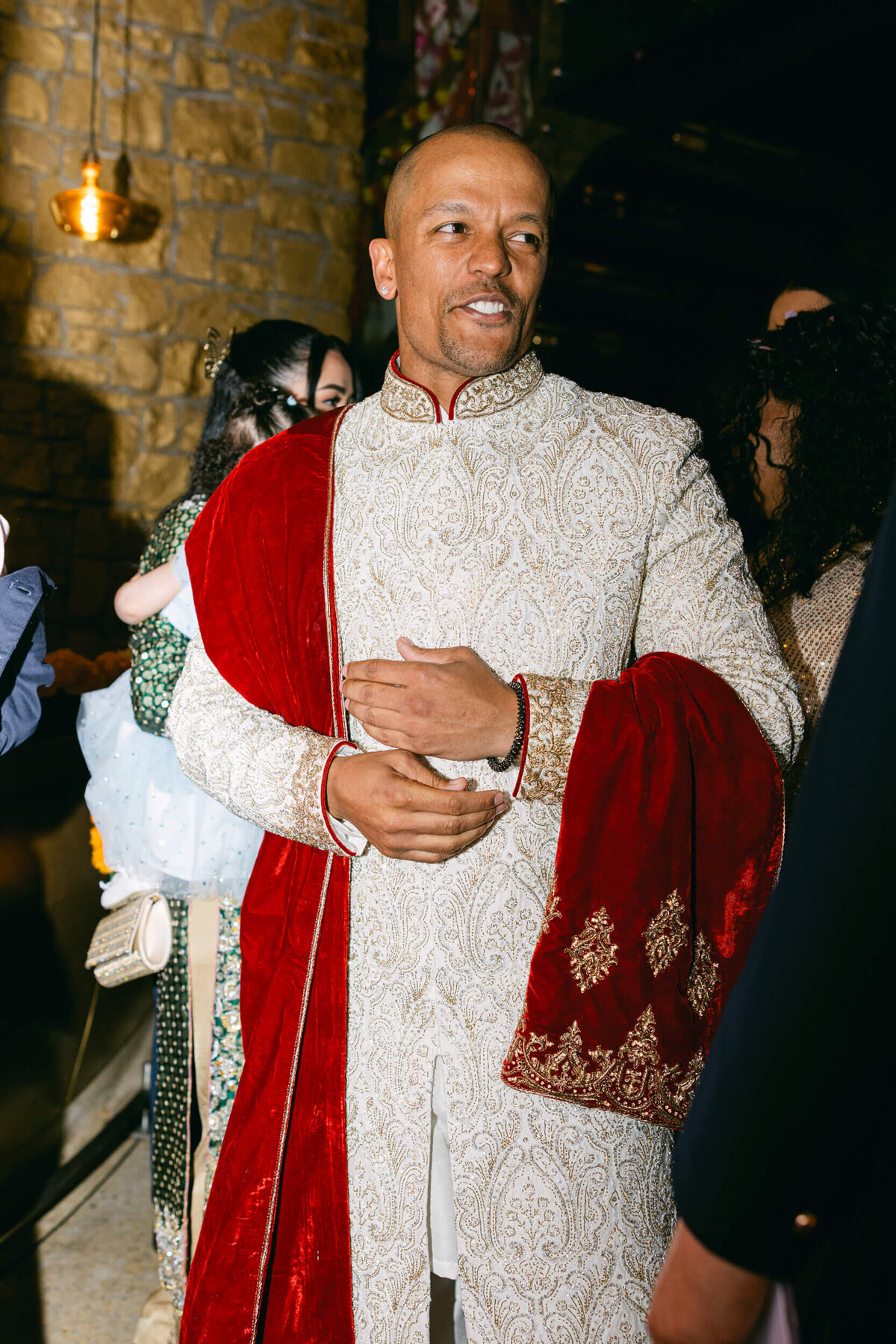 A wedding photo of the groom in his outfit in Dublin Ireland