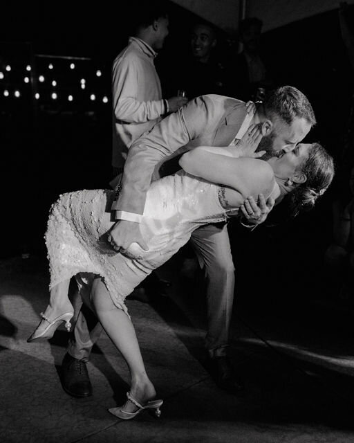 A nostalgic black and white wedding and elopement portrait, capturing timeless romance and emotion in Spokane, Washington.