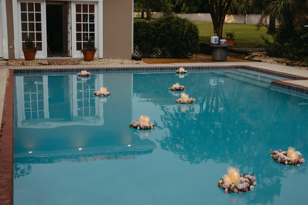 Candles in Pool