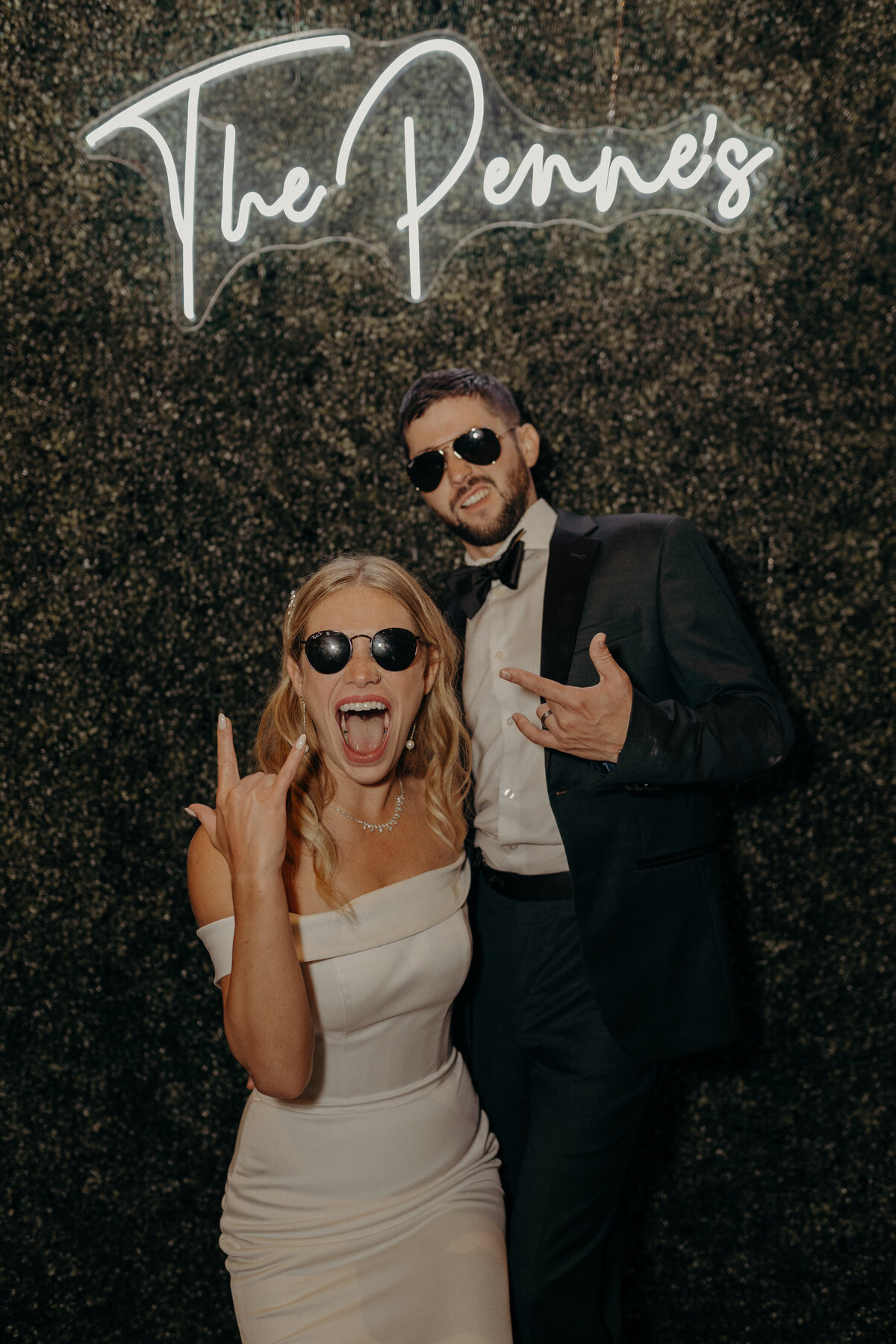 Moody, edgy baltimore wedding couple at reception