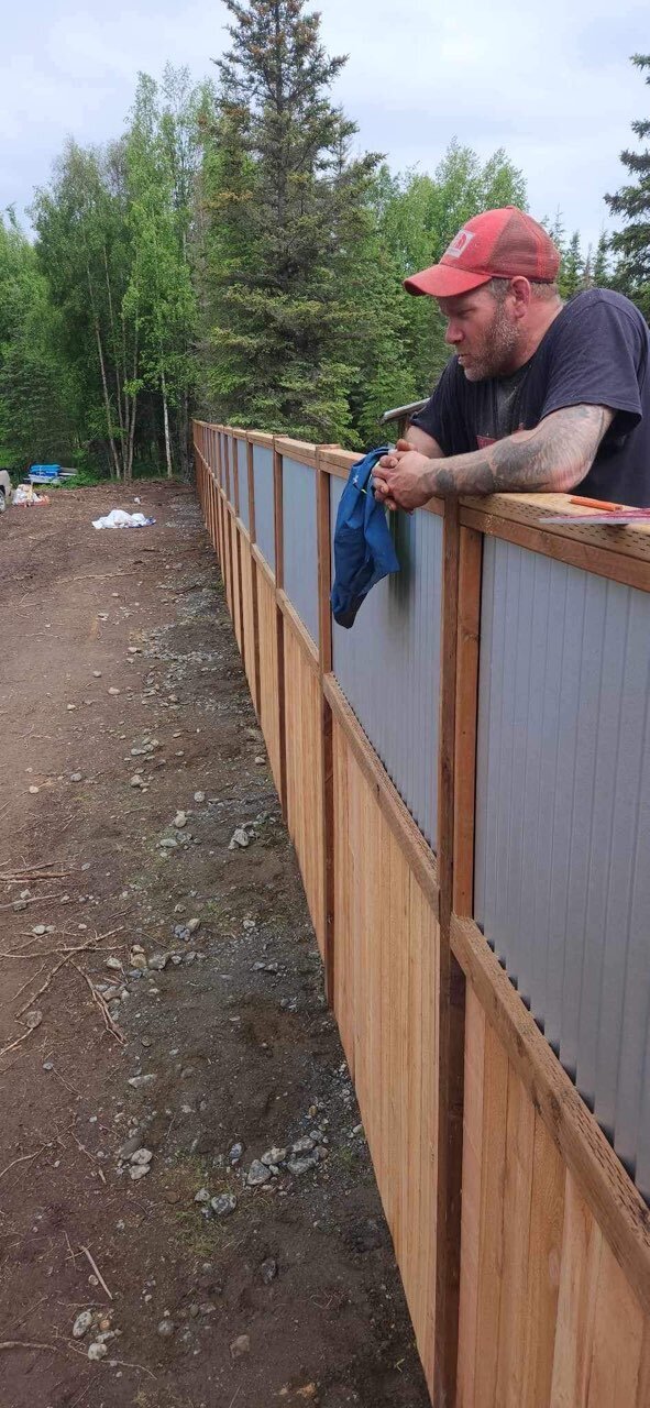 Fencing Project by Blue River Builders on Alaska's scenic Kenai Peninsula.