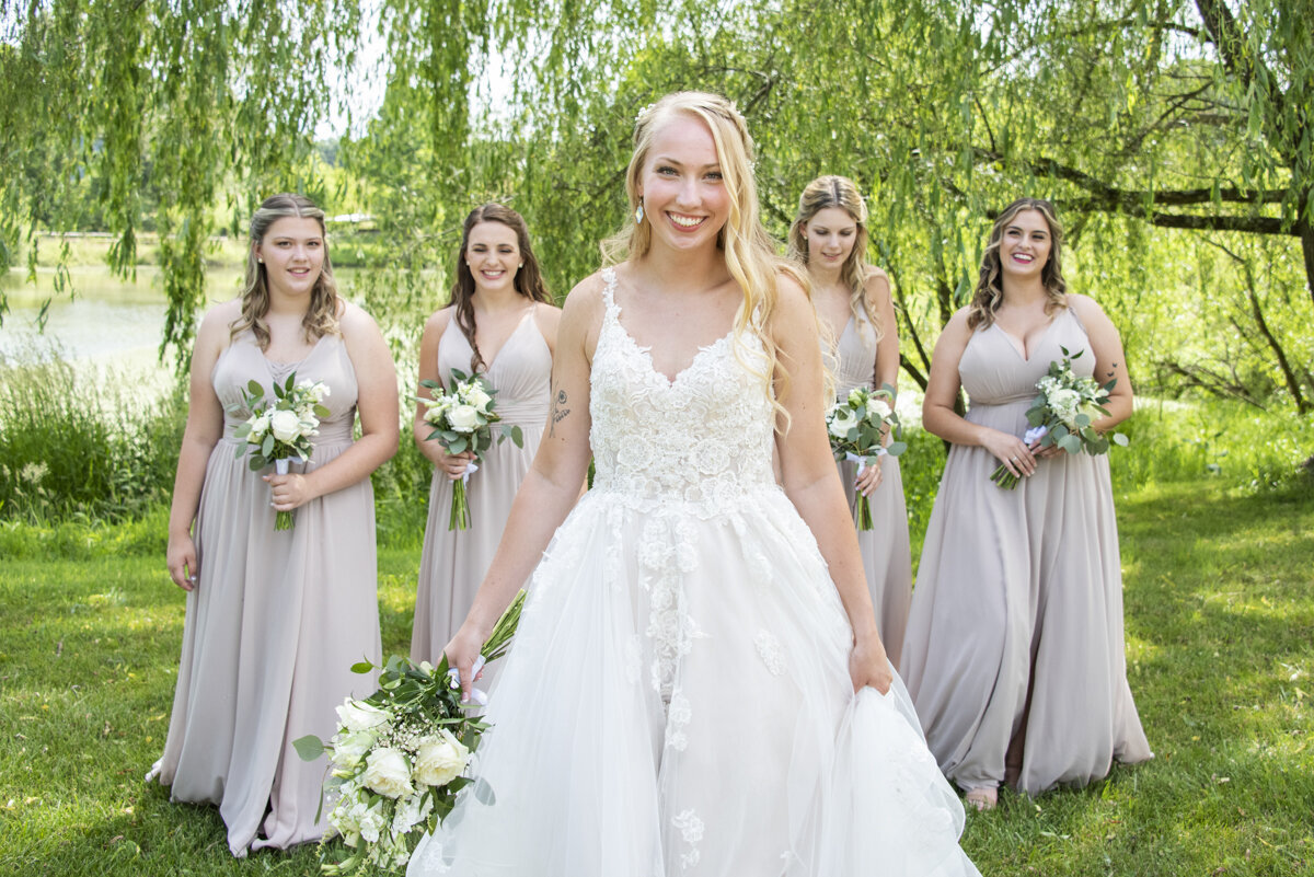 Bride and bridesmaids