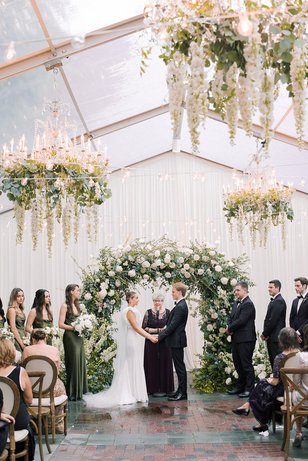 Chicago Illuminating Co. Tent Wedding with Lush Floral Arch_61