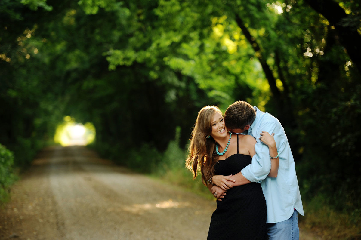 Fun couple laughing in engagement session
