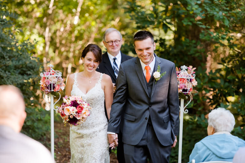 an outdoor wedding photo at the ceremony 