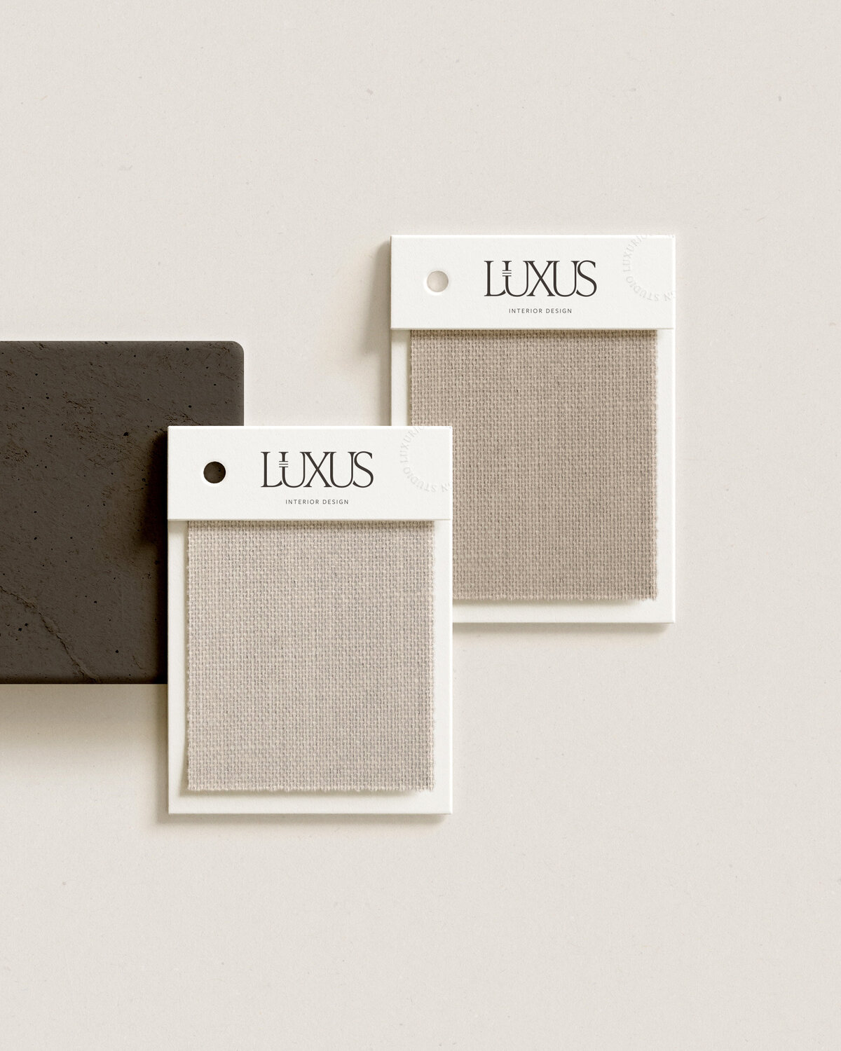 Materialensample branding voor Luxus Interior Design