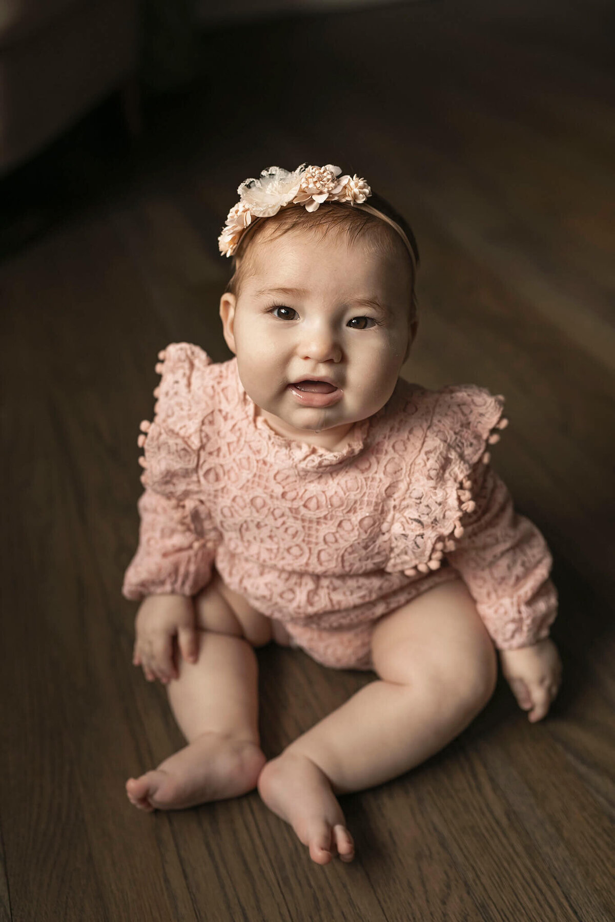 NJ portrait photography session of little 6 month old girl