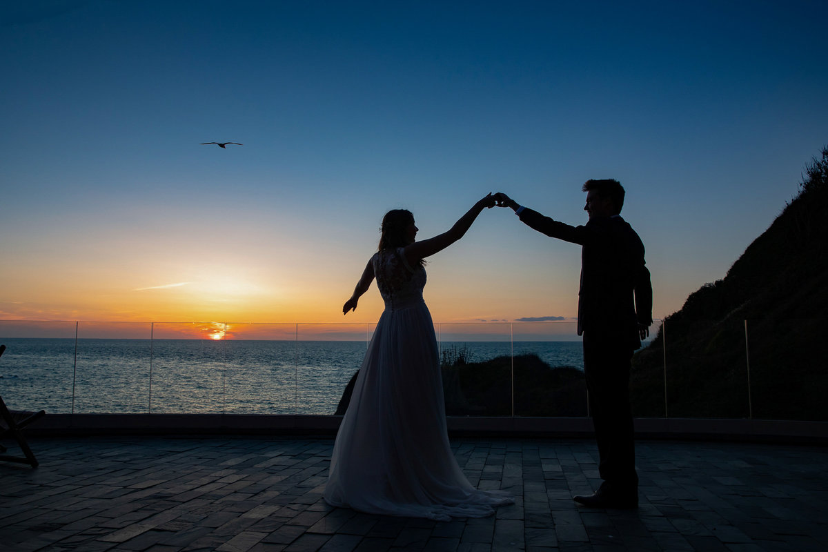 First dance outside at sun down at Tunnels Beaches