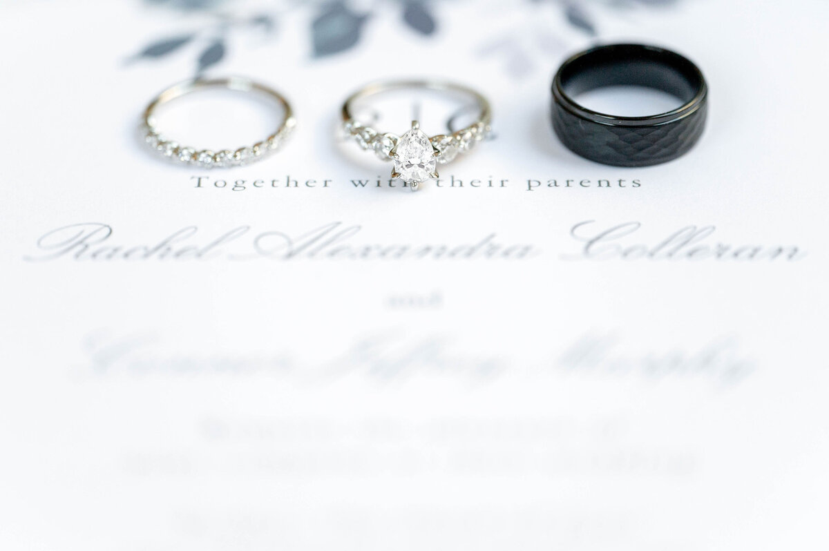 luxury wedding rings close up photography