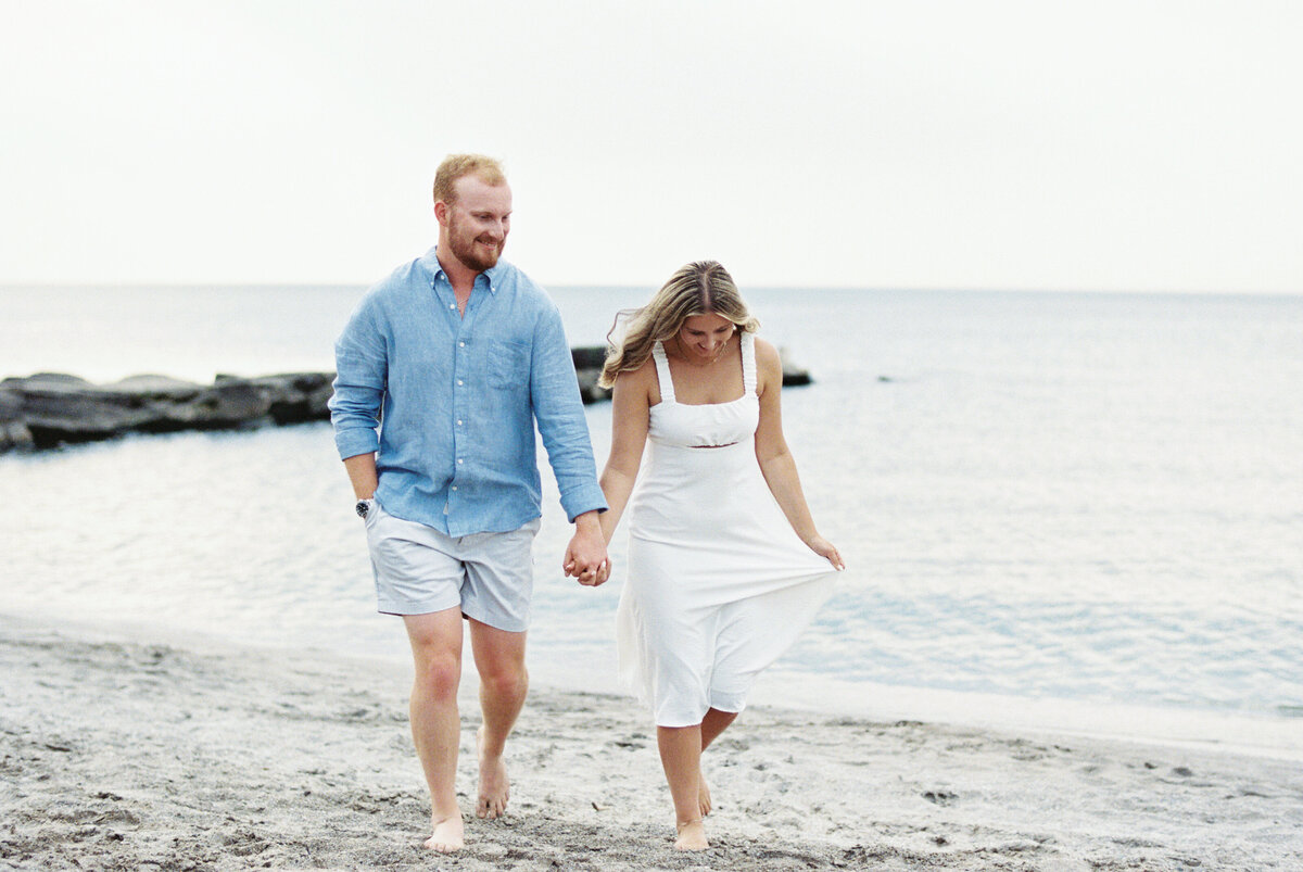 Carla and Will Edgewater Beach Engagement Session on Film-7