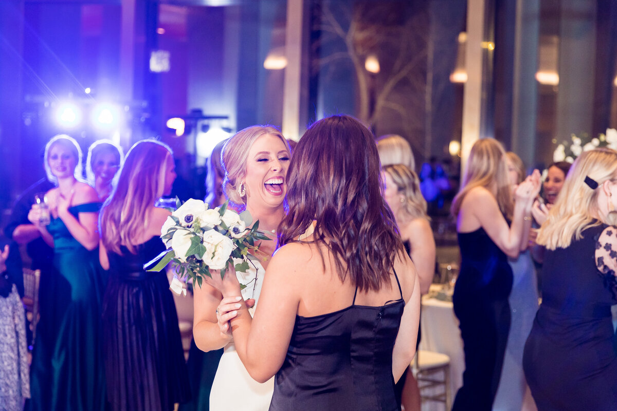 Bride dancing at wedding reception at Tennessee State Museum, Nashville