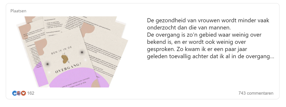 Reacties op eerste linkedin post van Mirjam