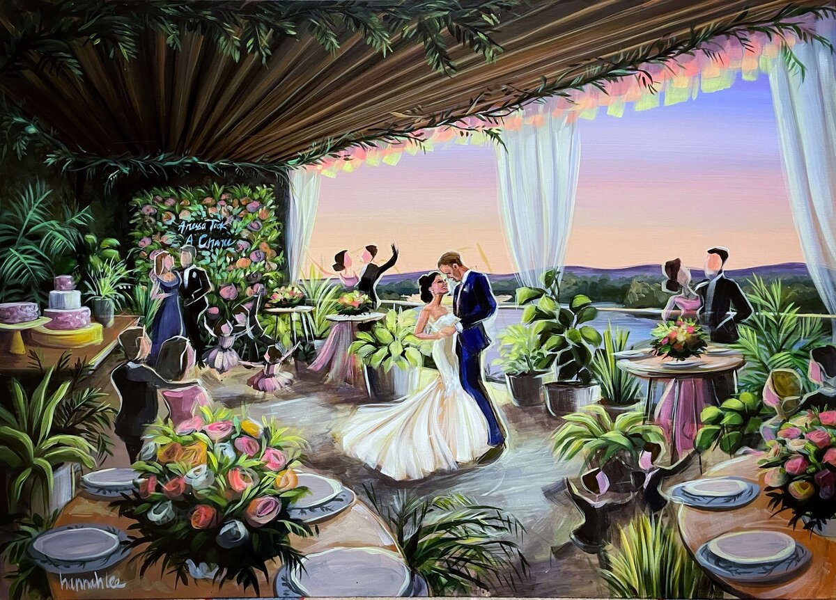 Finucane - wedding reception painting of first dance