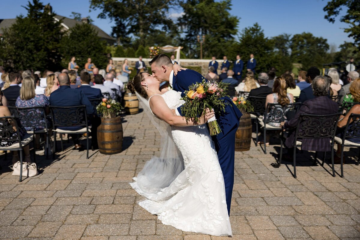 Country club wedding photo on a golf course in Chester County