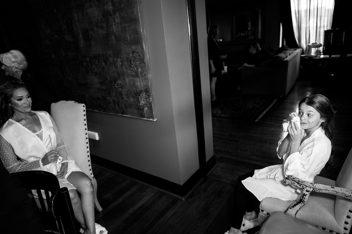 Bride getting ready
