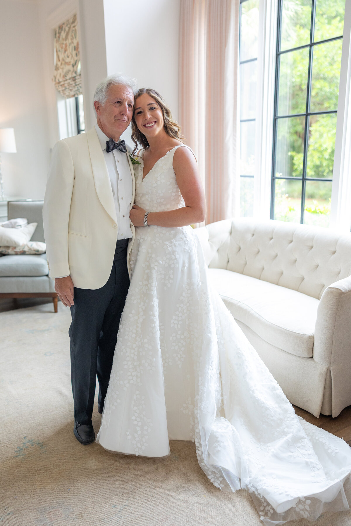 Bride and her Father at Forbes Farm St Simons Island