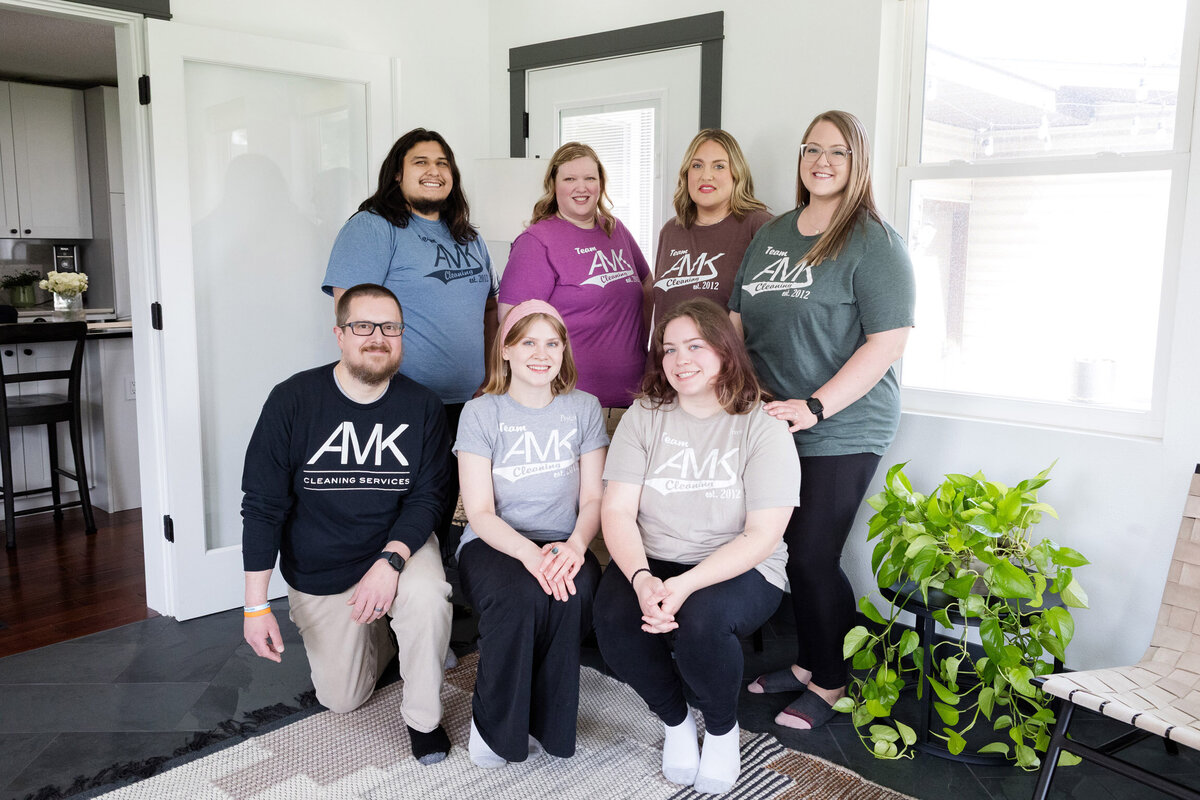 Team at AMK Cleaning Services at company event