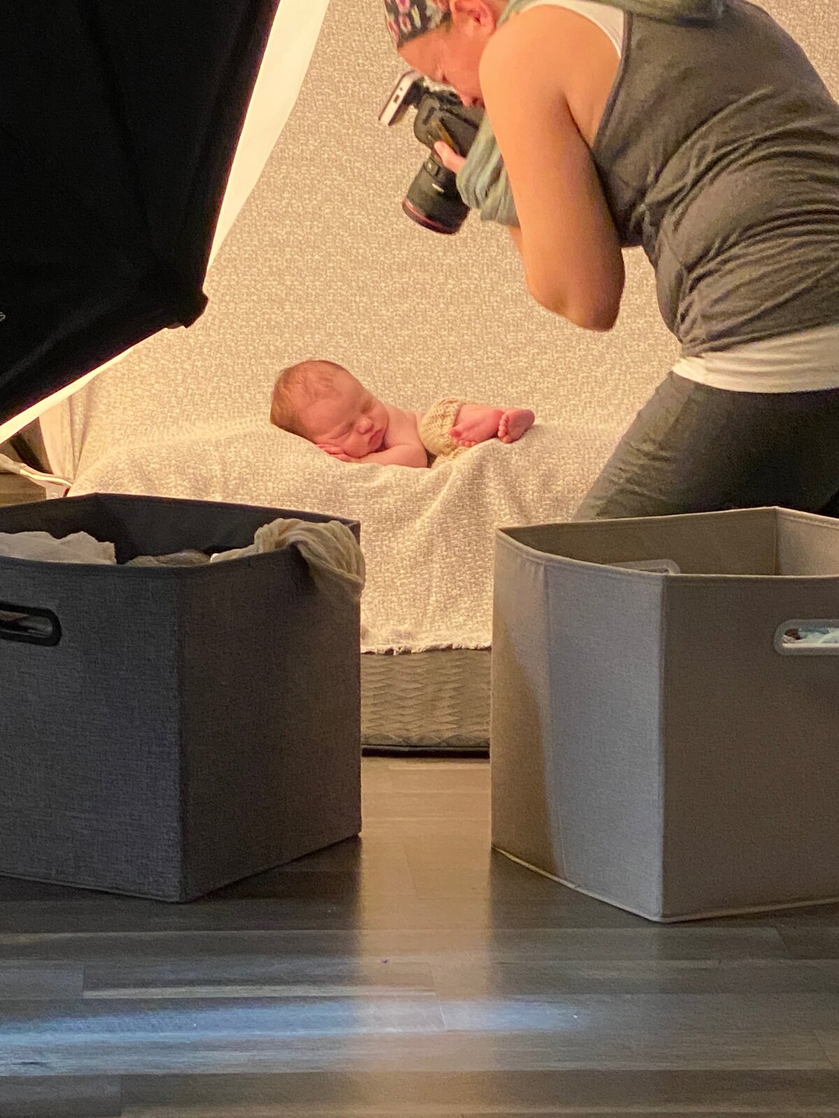 Heather doing a newborn shoot