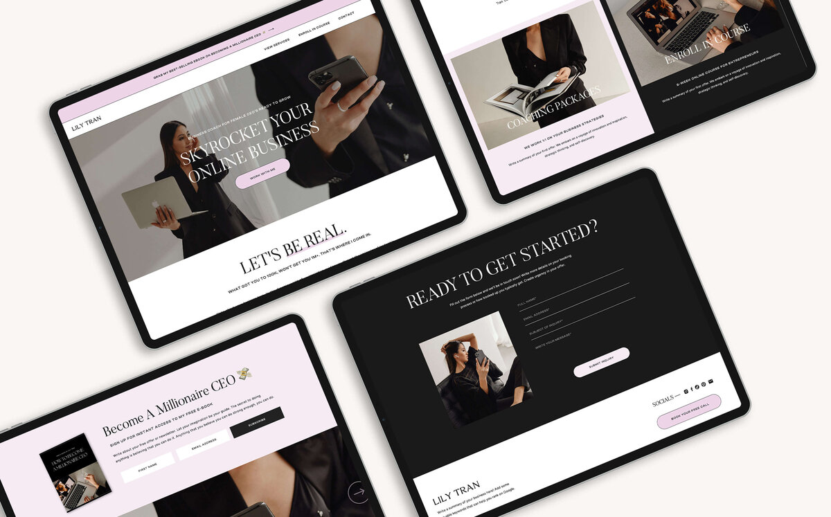 Lily One Page Showit Website Template | CWD Showit Templates