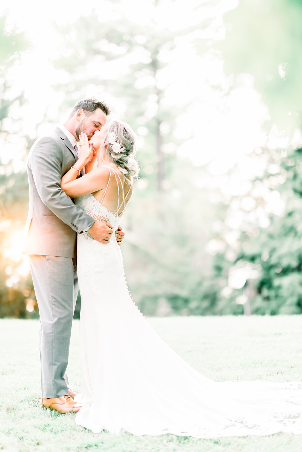 sunset beach wedding in Traverse City Michigan