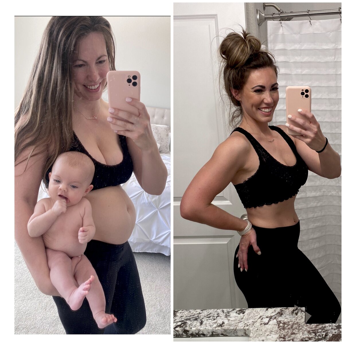 Kirsti Before and after photo - 2 months postpartum to 2 years PP 