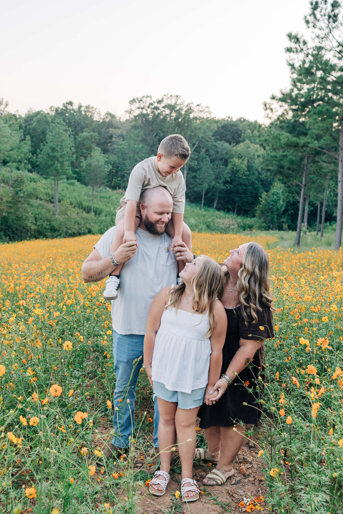 Family-looking-at-each-other-Dogwood-Farm