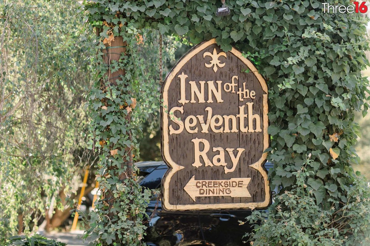 Inn of the Seventh Ray wedding venue signage