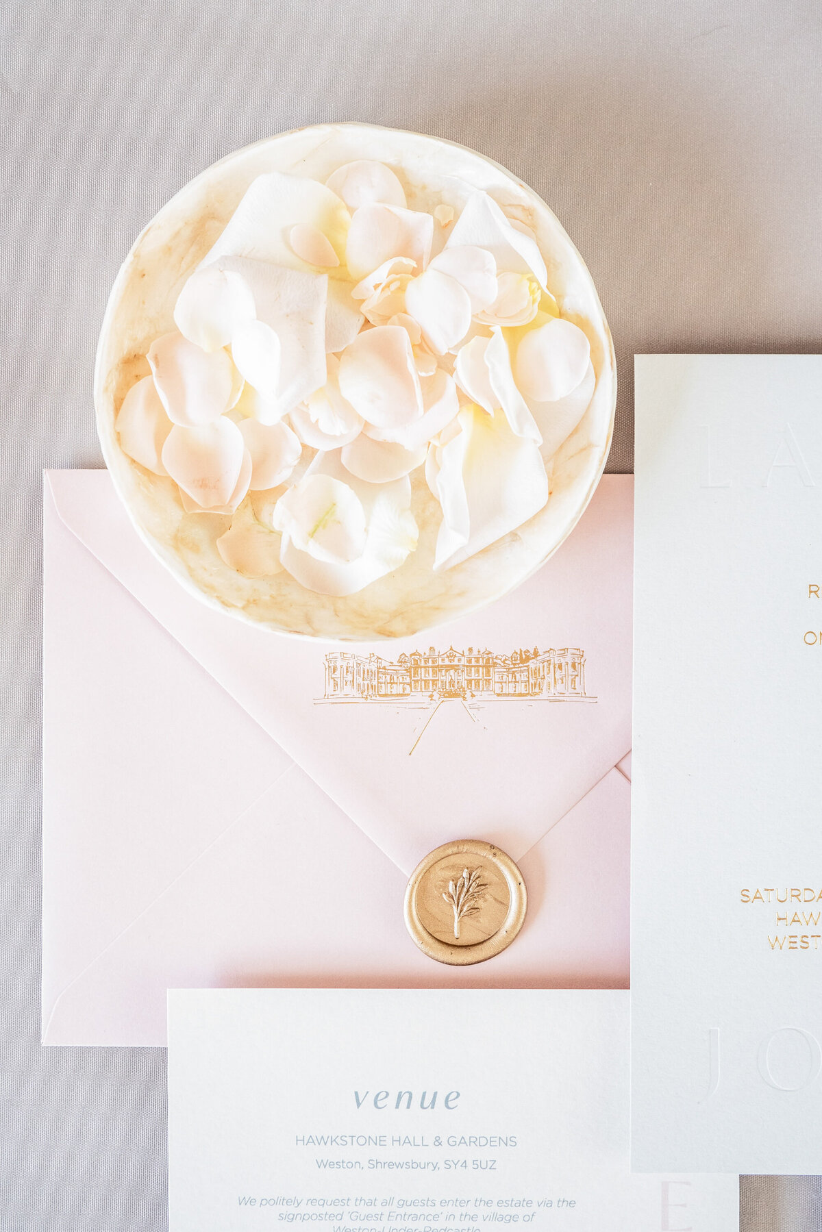 04 Hawkstone-Hall-Wedding-Stationery-Flatlay-Pink-Gray-Gold-Victoria-Amrose-Photography (9)
