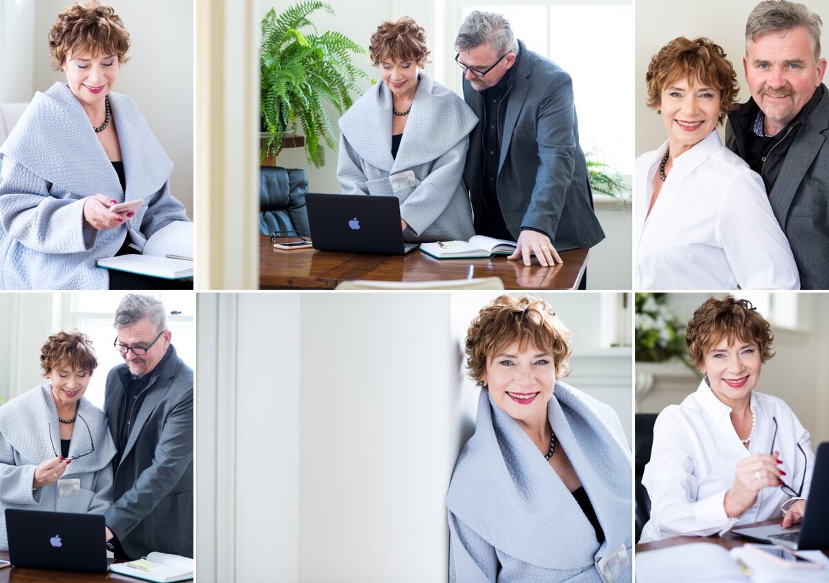collage of real estate branding photos for a real estate team working together in their real estate office