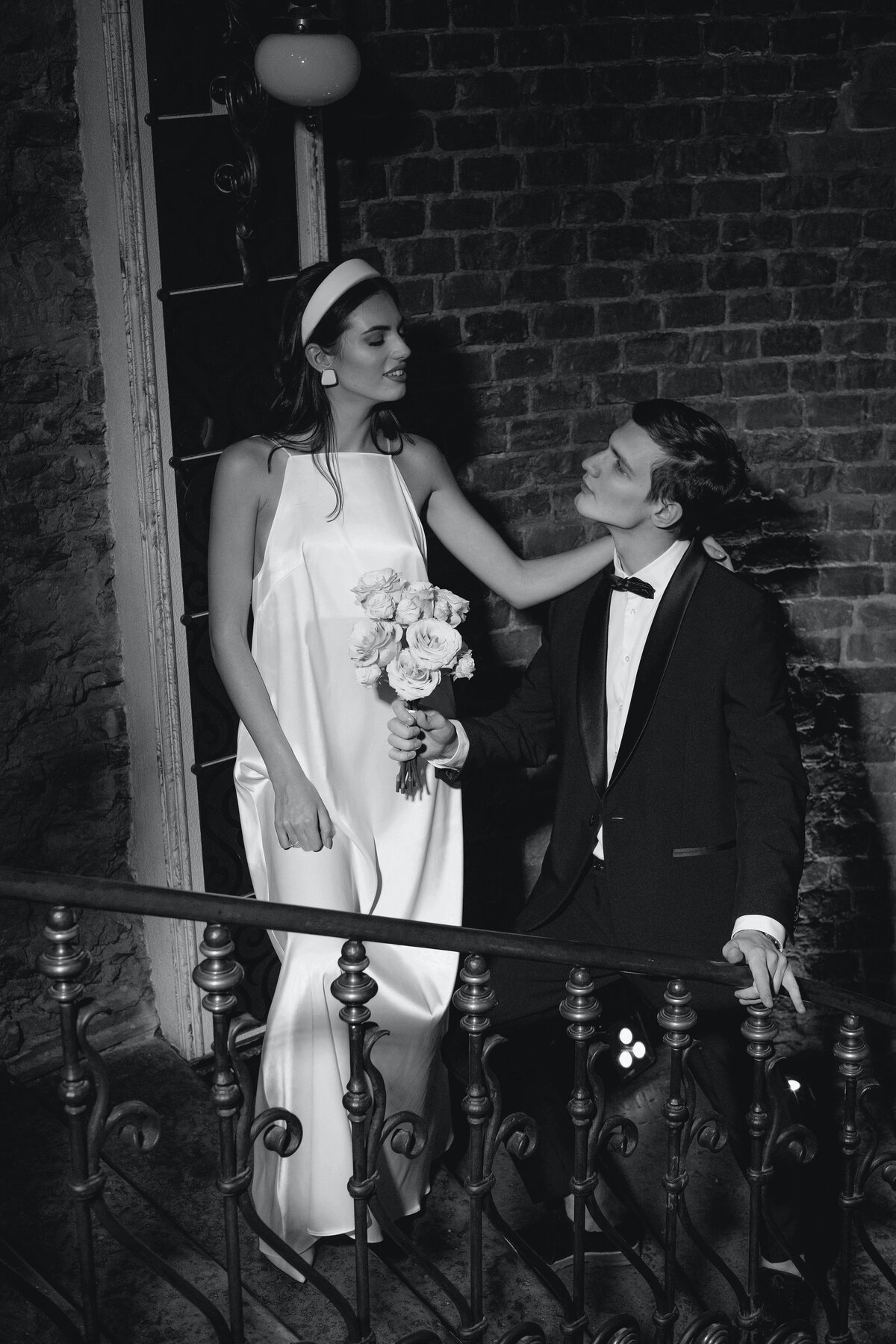 Wedding toast by happy couple