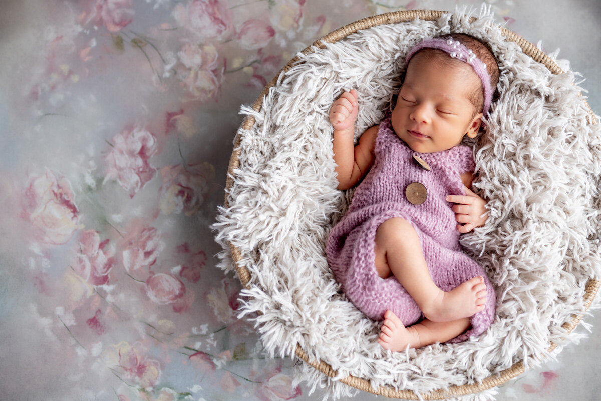 girl-parker-colorado-newborn-in-home-floral-purple