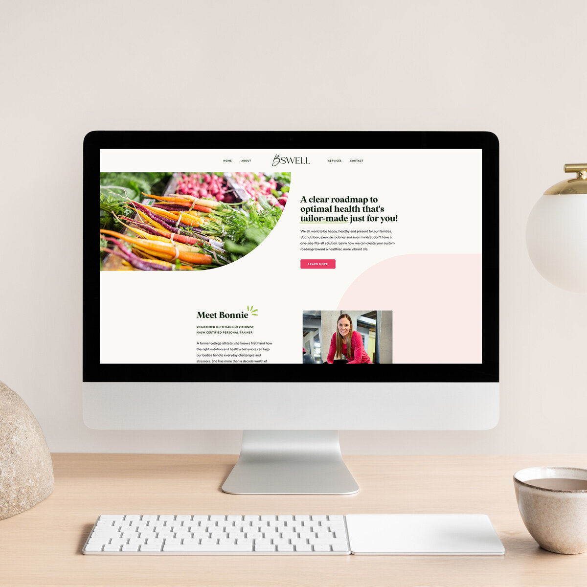 homepage website design for wellness coach