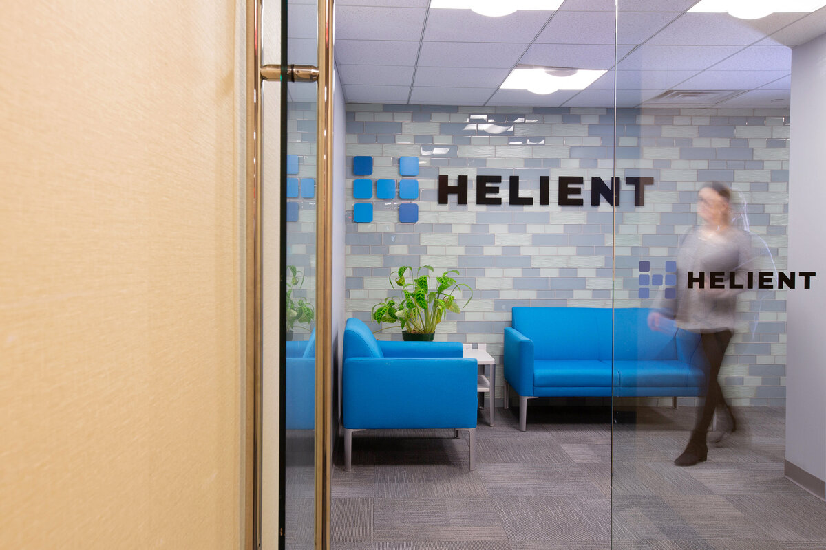 Business Waiting room with figure in motion