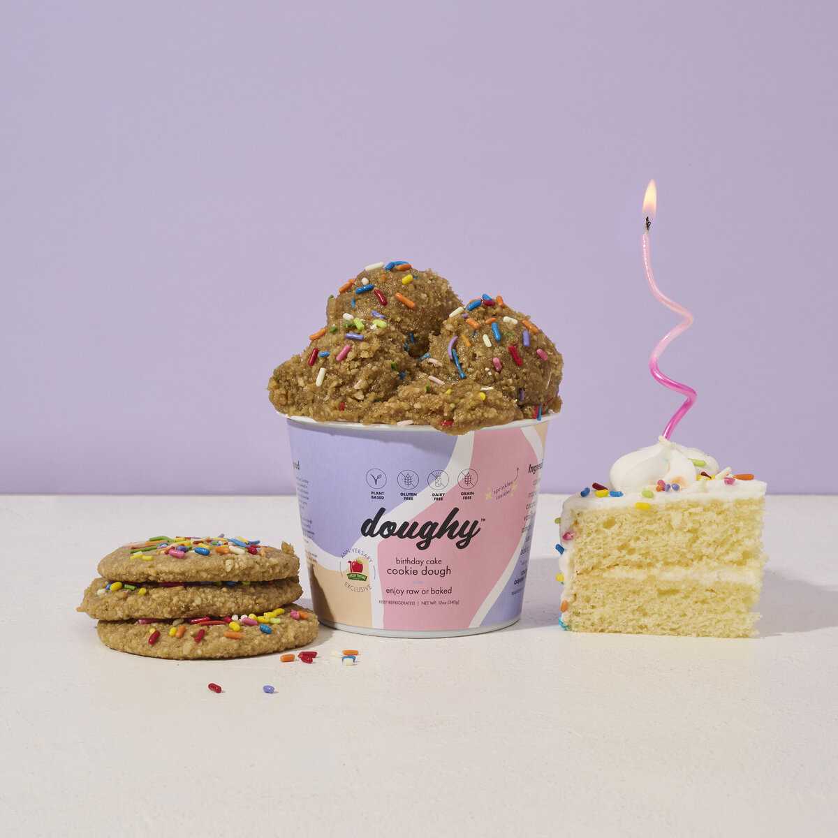 birthday cake cookie dough for doughy