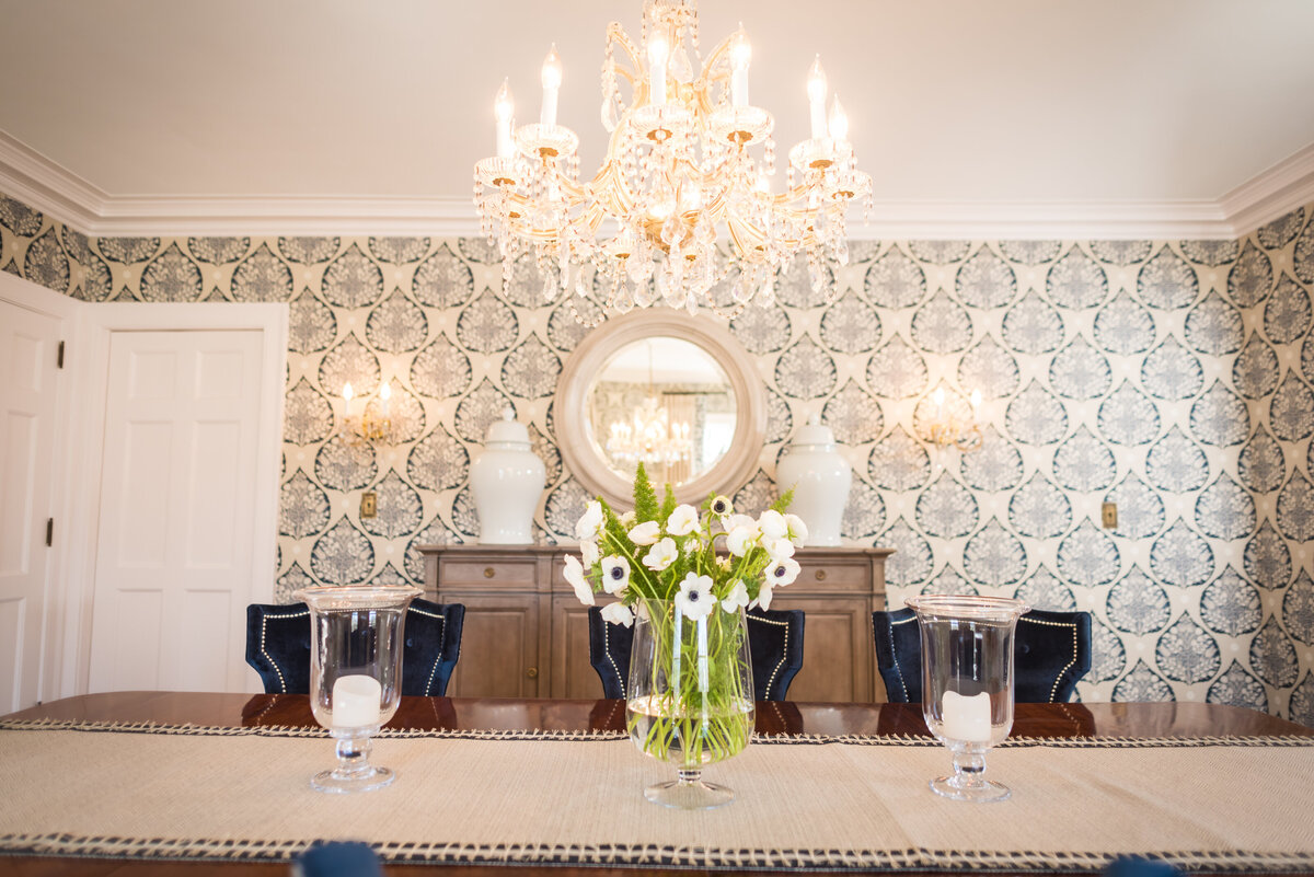 Advertising interior design photograph of a high end dining room