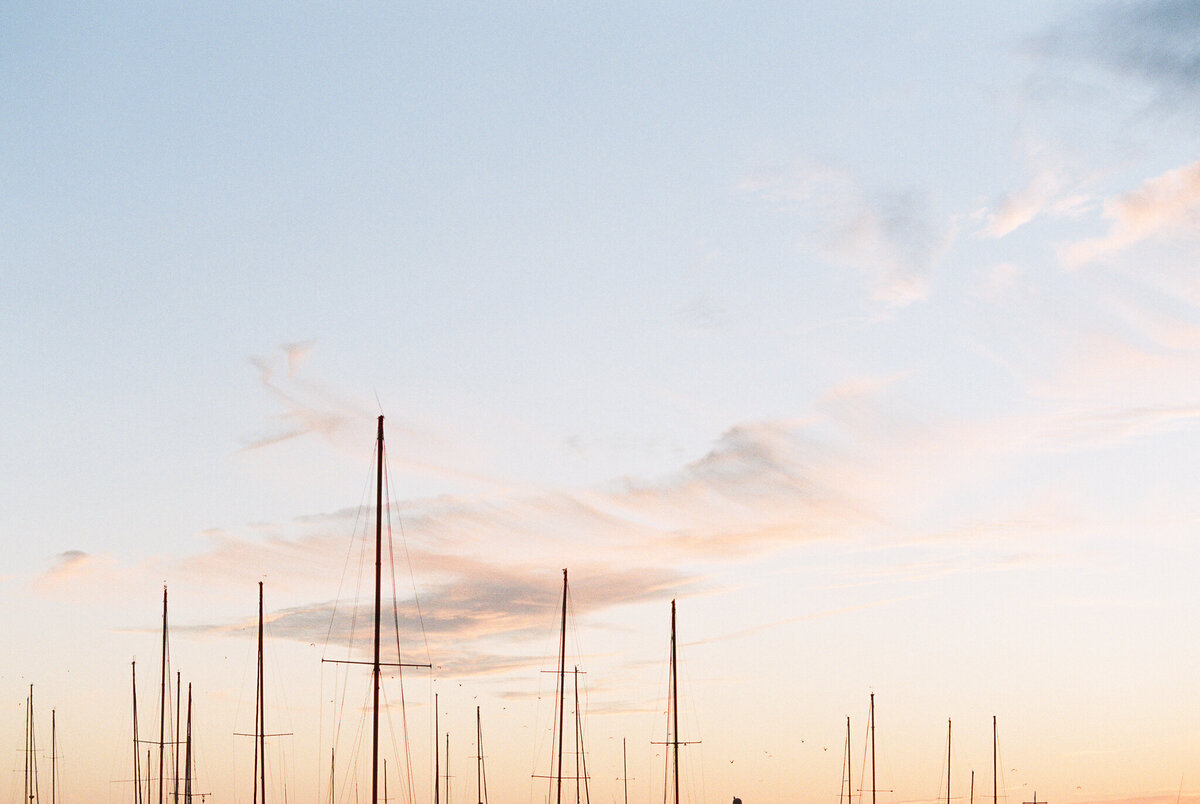 Charleston docks sunset sailboats