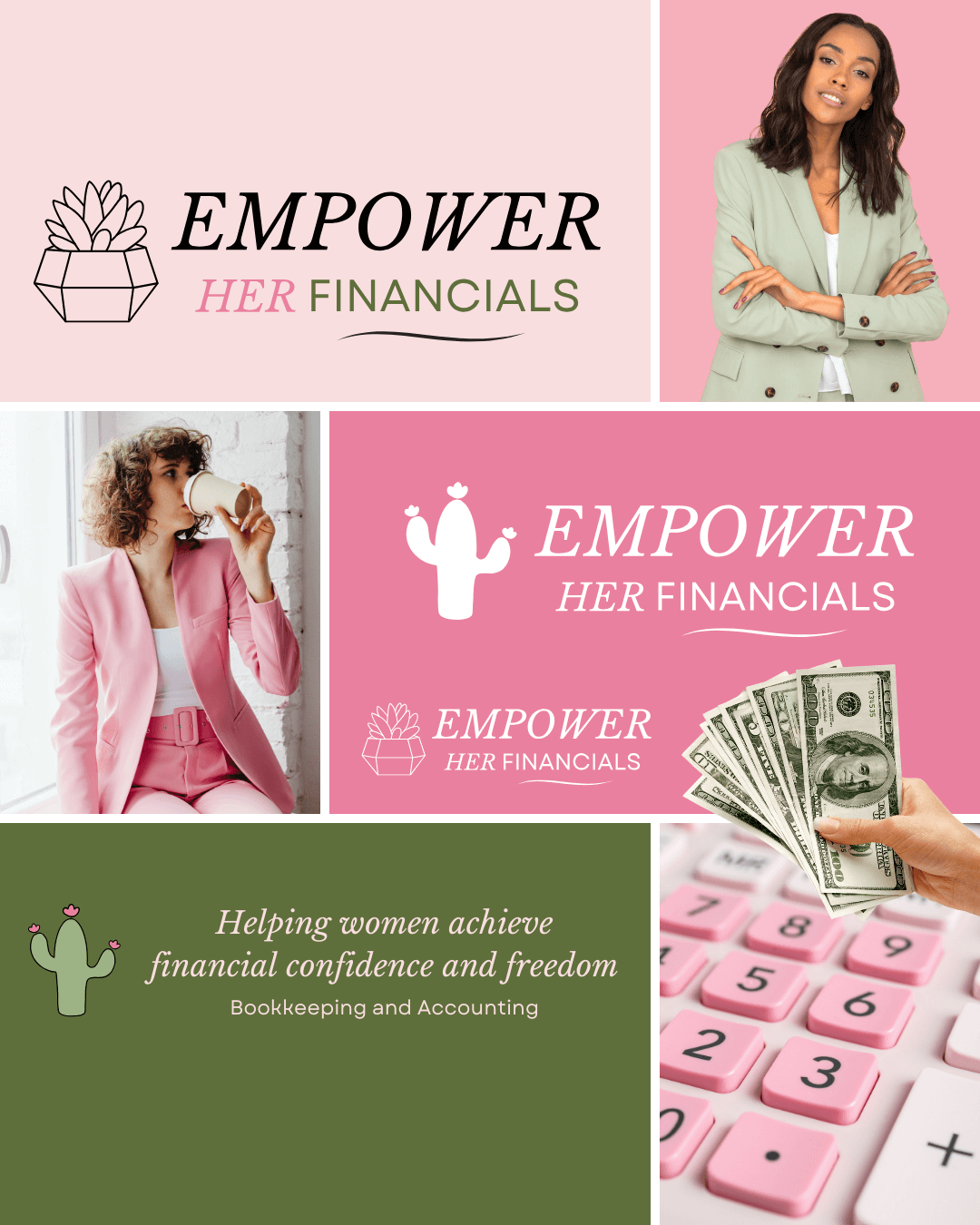 A colorful, empowering financial accountant brand designed by Emily, a brand and web designer for women entrepreneurs.