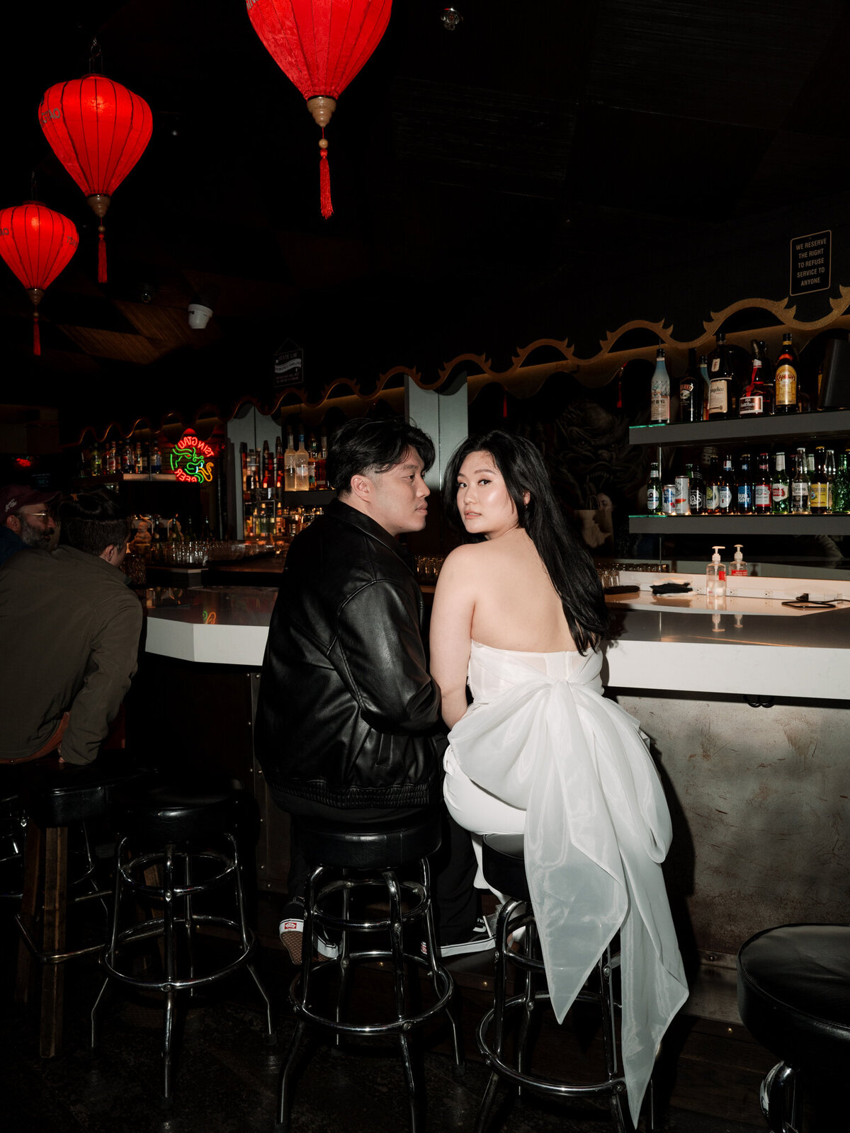 Urban lifestyle engagement session Chinatown San Francisco street style photography
