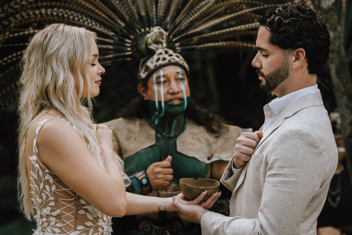 Mayan Wedding Ceremony at a Cenote in Tulum