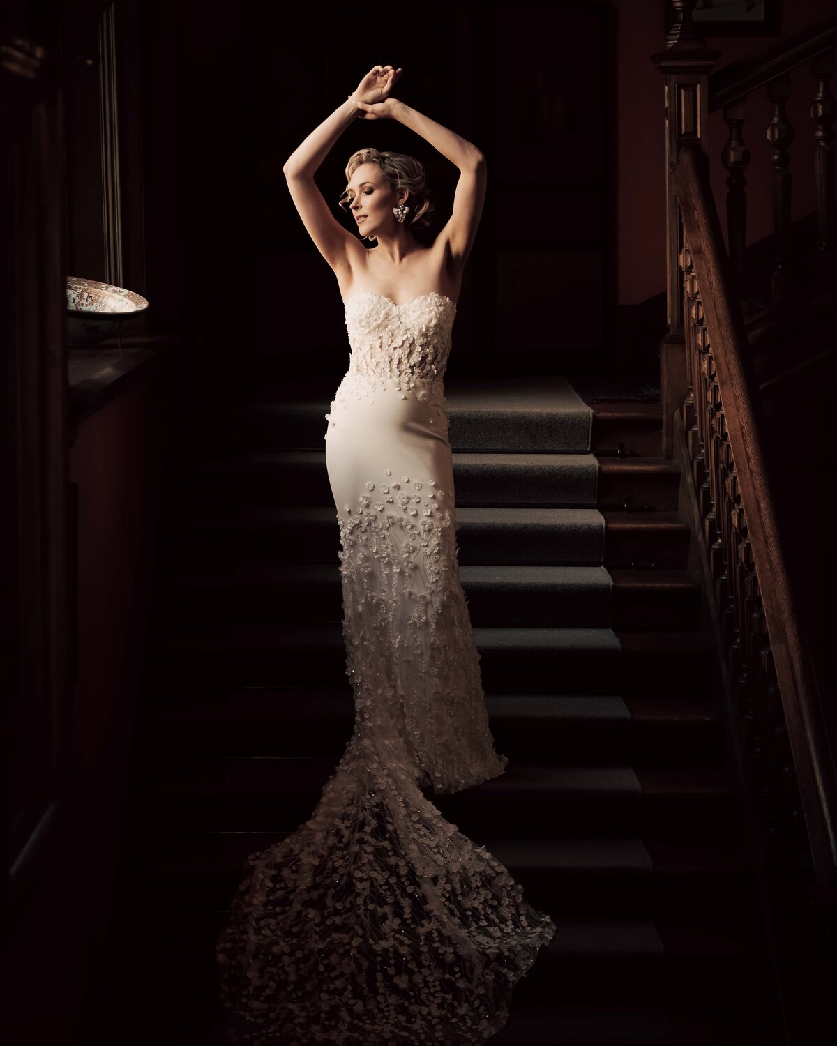 bride on staircase