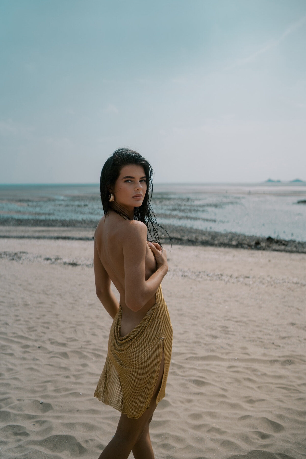 Fashion photoshoot on swansea beach, by fashion photographer stacey clarke