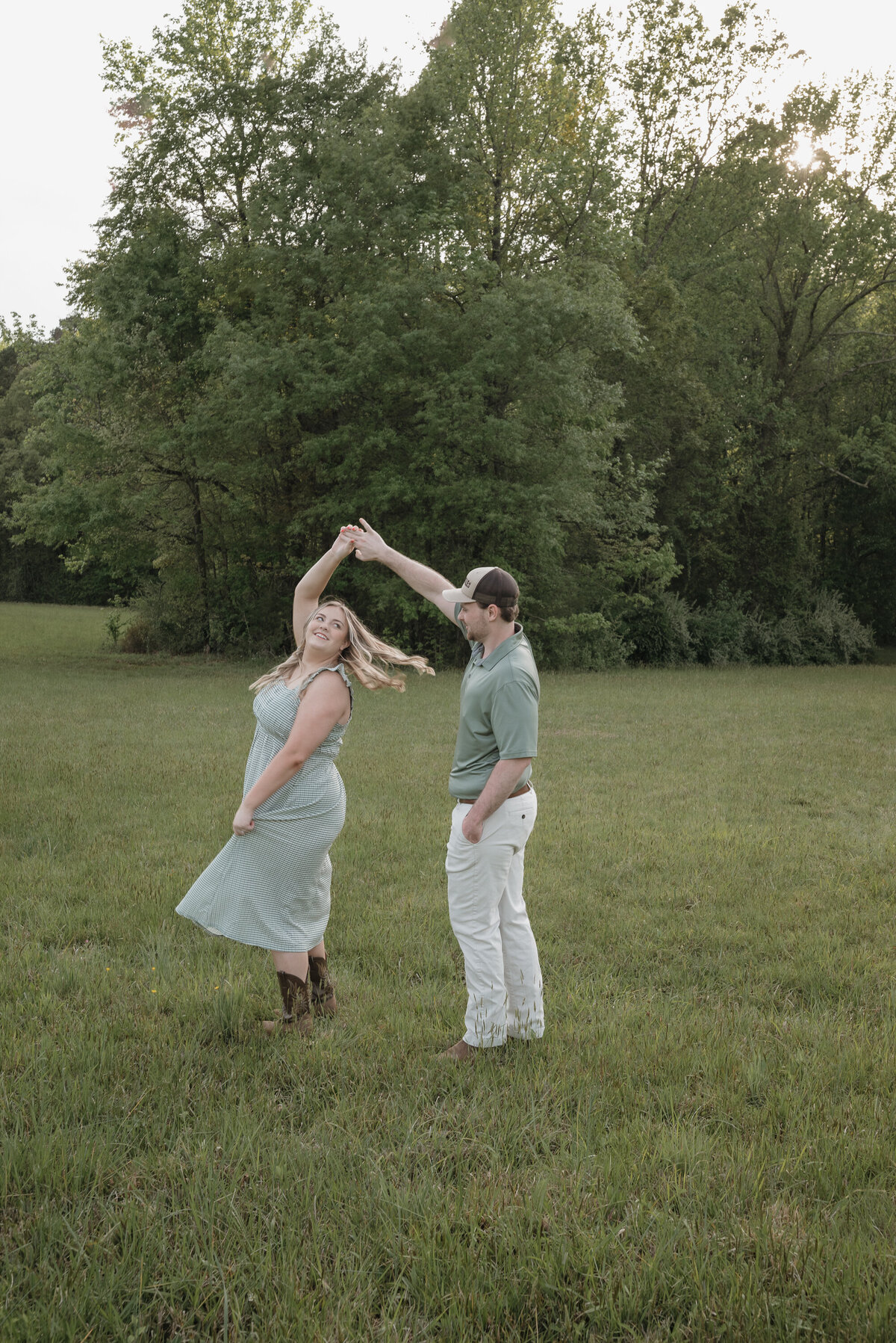 Couple dancing in the field 